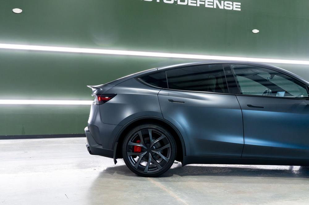 XPEL STEALTH matte film on a Tesla at Sarasota Auto Defense